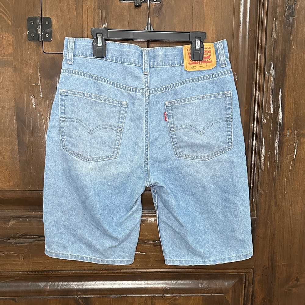 Levi's Men's 511 Denim Blue Slim Jean Shorts - Picture 4 of 5